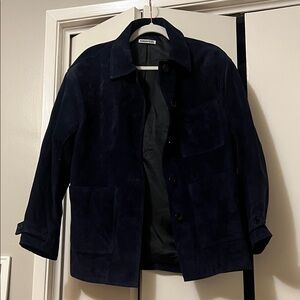 The row style Dark Navy Suede Jacket